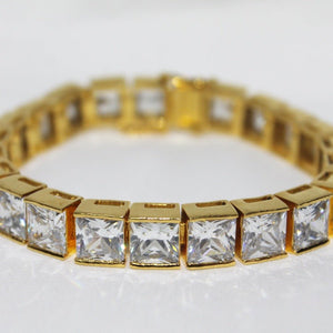 8mm Princess cut Tennis Bracelet - CELESTINE - Designer Bracelets