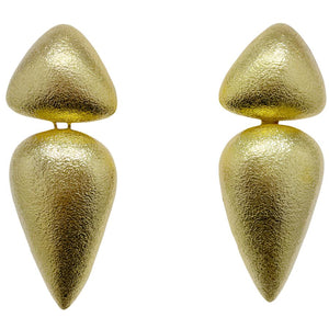 Textured Gold Drop Earrings