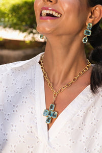 Bella Necklace - Aqua - CELESTINE - Designer Necklaces