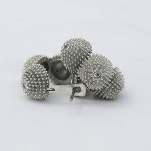 Cactus Earrings - White Gold Plated - CELESTINE - Designer earrings