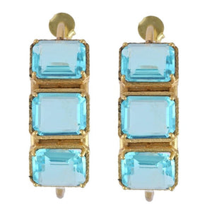 Celine Hoops - Aqua - CELESTINE - Designer Earrings