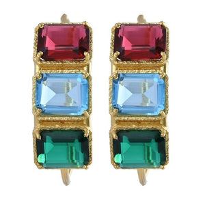 Celine Hoops - Multi - Colored - CELESTINE - Designer Earrings