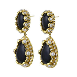 Chloe Earrings - Black - CELESTINE - Designer earrings