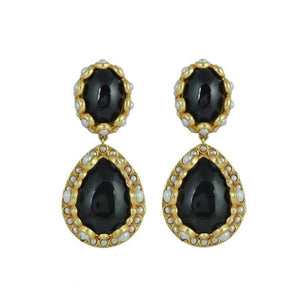 Chloe Earrings - Black - CELESTINE - Designer earrings