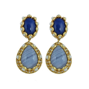 Chloe Earrings - Blue - CELESTINE - Designer earrings