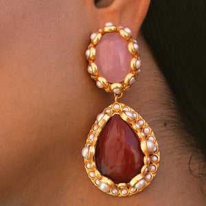 Chloe Earrings - Red - CELESTINE - Designer earrings