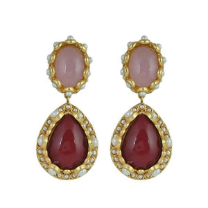 Chloe Earrings - Red - CELESTINE - Designer earrings