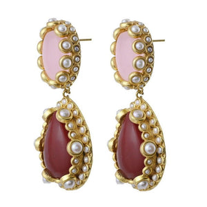 Chloe Earrings - Red - CELESTINE - Designer earrings