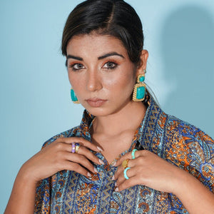 Giana Earrings - Turquoise - CELESTINE - Designer Earrings