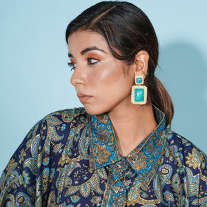 Giana Earrings - Turquoise - CELESTINE - Designer Earrings