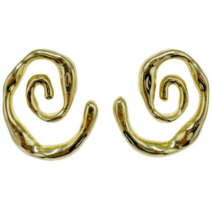 Golden Spiral Earrings - CELESTINE - Designer Earrings