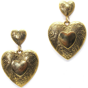 Lovelace Earrings - Antique Gold - CELESTINE - Designer earrings