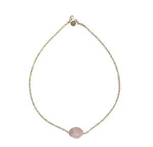 Rose quartz Neckpiece - CELESTINE - Designer