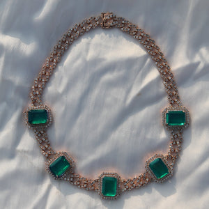 Emerald cuban link necklace